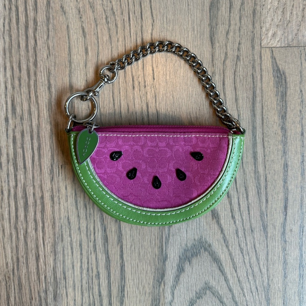 Coach Watermelon Coin Purse with chain strap